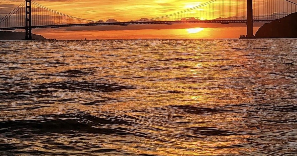 Sunset over the Golden Gate Bridge from San Francisco Bay